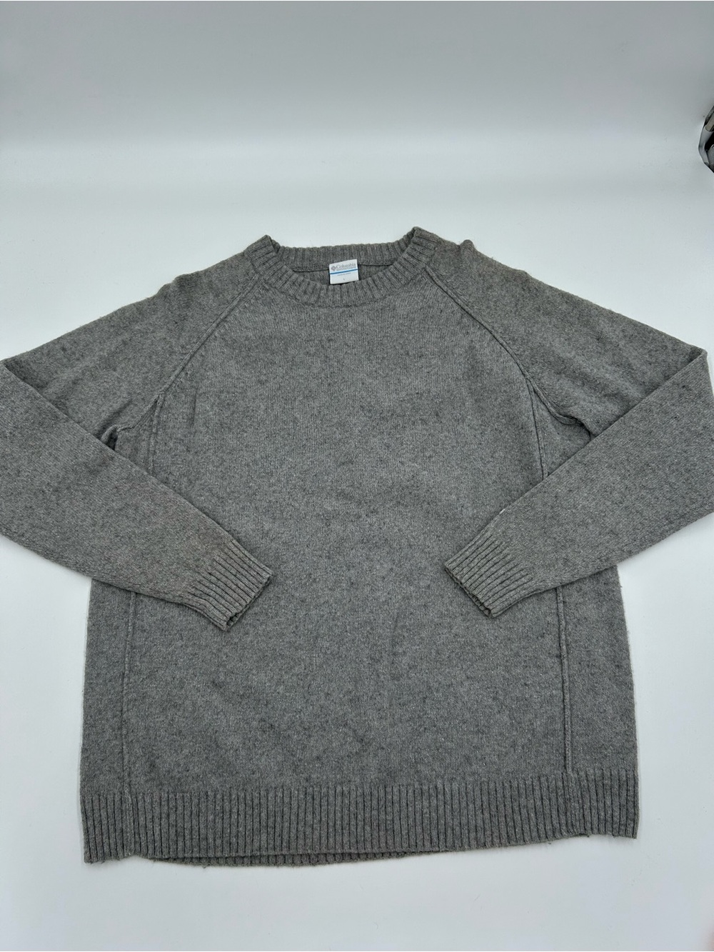 Columbia Men's Wool Blend Gray Crewneck Sweater L